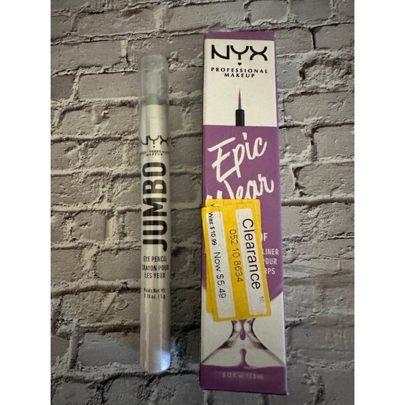 NYX Mini Eye Bundle - Epic Wear Lilac Eyeliner and green jumbo eye crayon - Picture 1 of 4